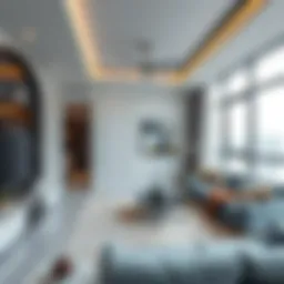 Elegant interior design of a studio flat in Dubai