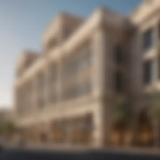 Stunning facade of the Al Awaqf Building showcasing its unique architectural features.