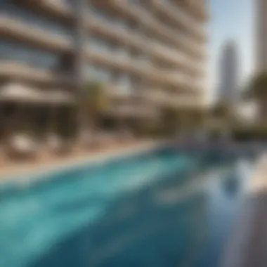 Amenities at Al Dana Tower Amenities offered at Al Dana Tower, including a swimming pool and gym