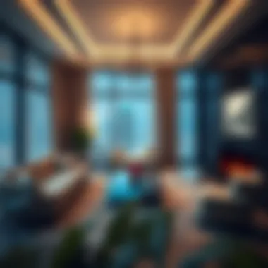Elegant Living Space in Luxury Apartment Stylish living room interior of a luxury apartment