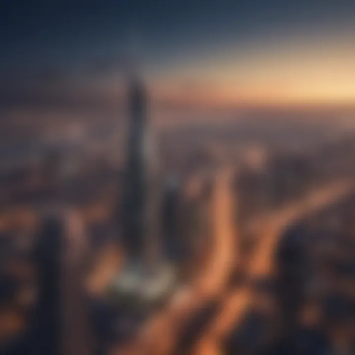 Panoramic view of Dubai from Al Nahda Mai Tower's rooftop