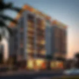 Elegant facade of Al Sayyah Residence Block B highlighting its modern architecture