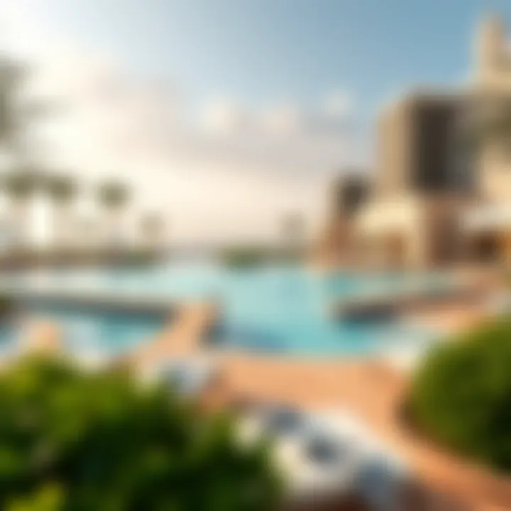 Stunning outdoor pool area surrounded by lush landscaping at Atlantis