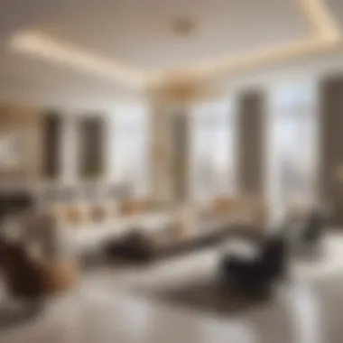 Luxurious Interior Living at Bahwan Tower Interior living space showcasing modern amenities