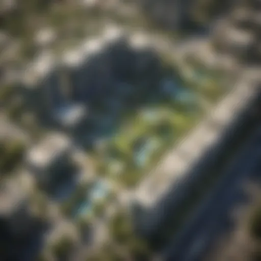 Aerial view of Barsha Heights showcasing modern architecture and green spaces