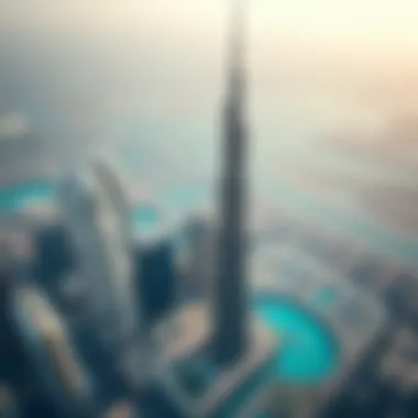 Aerial View of Burj Binghatti Aerial view of Burj Binghatti in the Dubai skyline