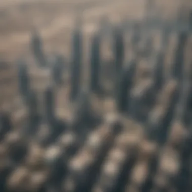 Aerial View of Dubai Skyline Aerial view of Dubai skyline with high-rise apartments