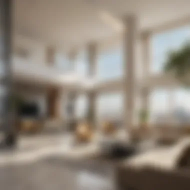 Luxury Living Inside Al Wasl Tower An interior view of a luxury apartment in Al Wasl Tower highlighting contemporary living conditions.