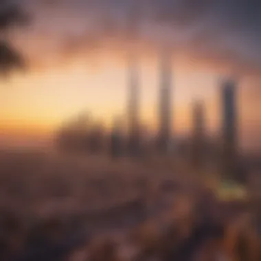 Stunning Views of Nad Al Hamar Sunset view of Nad Al Hamar skyline