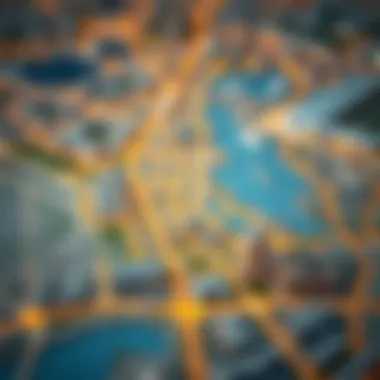 Map of International City Neighborhood Map highlighting the layout of International City