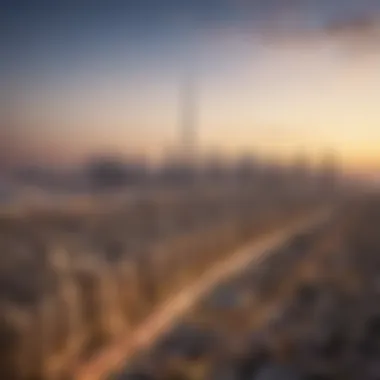 Dubai Skyline and Residential Landscape View of Dubai skyline highlighting residential areas