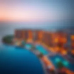 Aerial view of Avani Palm View Dubai showcasing the architectural design