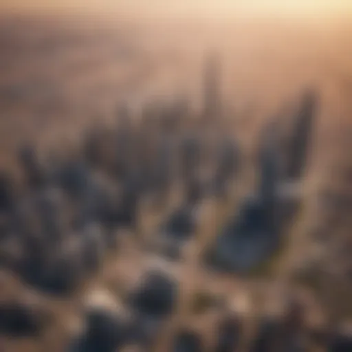 Aerial view of Barsha Heights showcasing its skyline and architecture