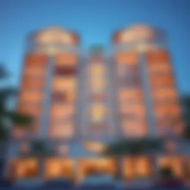 Elegant facade of Binghatti Apartments showcasing modern architecture