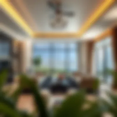 Luxurious living space interior of a Binghatti apartment