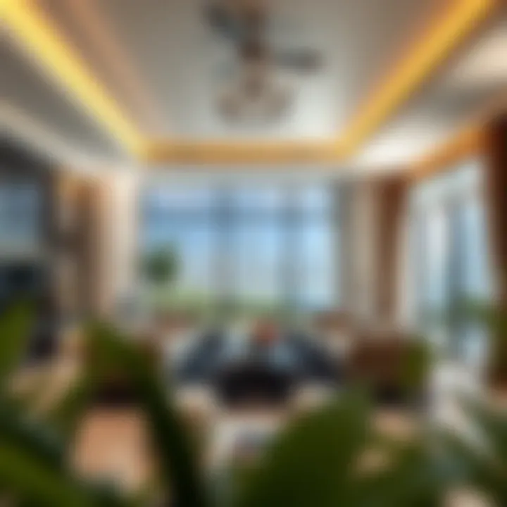 Luxurious living space interior of a Binghatti apartment