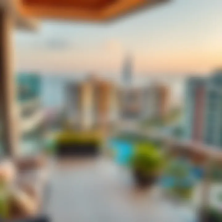Panoramic view from a Binghatti apartment balcony