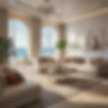Sophisticated Interiors of Luxury Apartments Elegant interior of a one-bedroom beachfront apartment