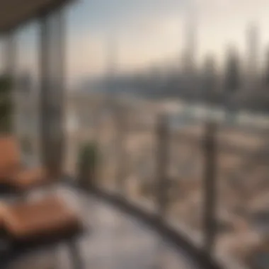 Scenic Hotel Apartment Balcony View Scenic view from a hotel apartment balcony overlooking Dubai skyline