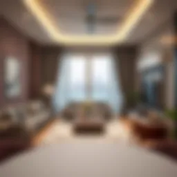 Modern one-bedroom flat interior in Muhaisnah 4