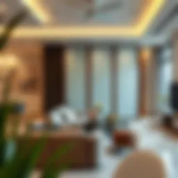 Modern partition rental interior in Discovery Gardens