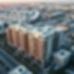 Aerial view of Peninsula Five showcasing modern architecture