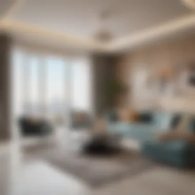 Interior of a modern rental room in Khalifa City