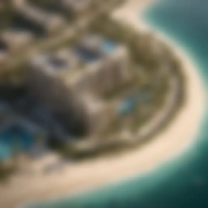 Aerial view of the strategic location of Seven Palm near the coastline.