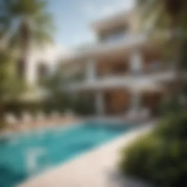 Poolside Paradise at Seven Palm Luxurious poolside area at Seven Palm highlighting its upscale lifestyle.