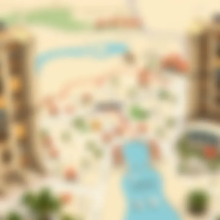 Map of Shabiya showing amenities and transport links