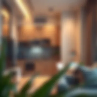 Functional Kitchen Area in a Studio Apartment Functional kitchen area in a studio apartment with sleek appliances