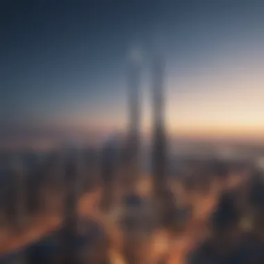 Al Bakhit Tower Against Dubai Skyline Stunning view of Al Bakhit Tower against the Dubai skyline