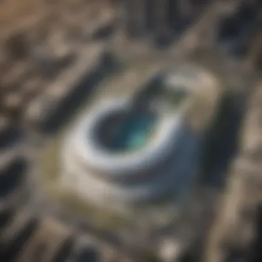 Aerial View of Dubai Opera District Aerial view of the Dubai Opera District showcasing its architectural marvels and vibrant surroundings