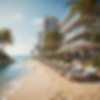 Idyllic Beachside Living Tranquil beach setting adjacent to a high-rise apartment