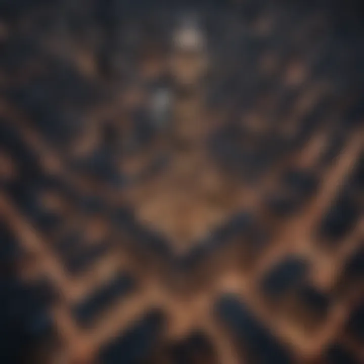 An evening shot of Maze Tower illuminated, symbolizing the financial hub of Dubai