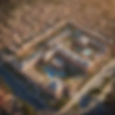 Community Landscape of Arjan Surrounding the Rose Palace Aerial view of the Arjan neighborhood highlighting its vibrant community