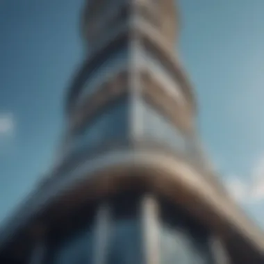 Close-up of Sky Tower's intricate architectural details