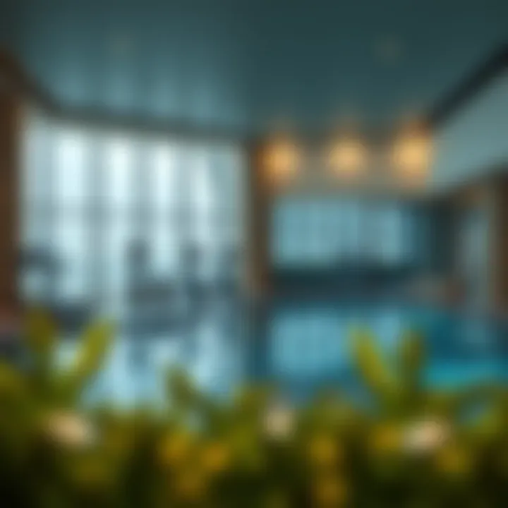 Amenities including a pool and gym at Floarea Residence