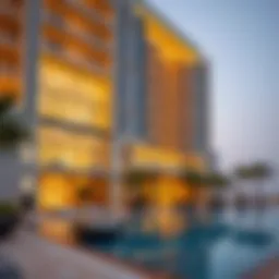 Luxurious exterior view of the Grand Bellevue Hotel Apartment showcasing modern architecture