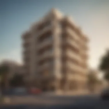 Architectural Marvel of Al Hotoon Building Exterior view of Al Hotoon Building showcasing its unique architecture