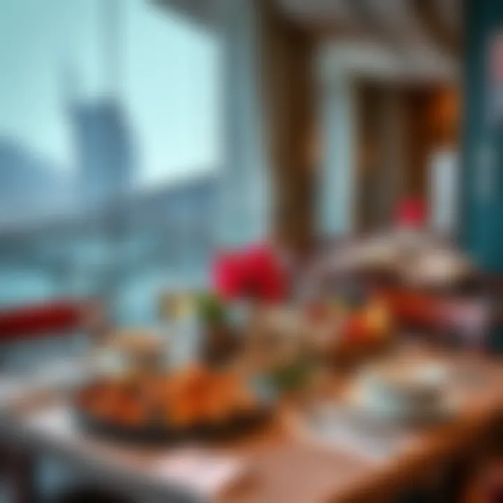 Exquisite dining setup featuring diverse cuisine