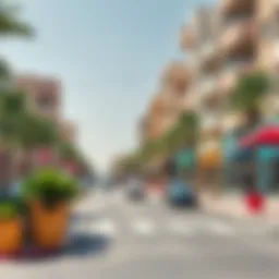 Vibrant streets of Al Qusais showcasing local amenities