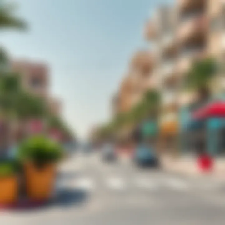 Vibrant streets of Al Qusais showcasing local amenities