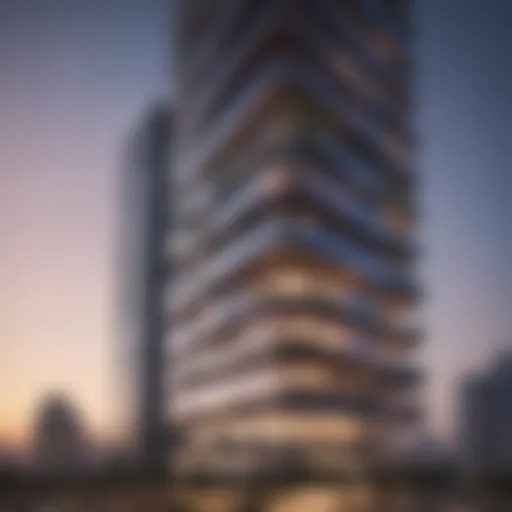 Stunning exterior view of Nuaimia One Tower showcasing modern architecture