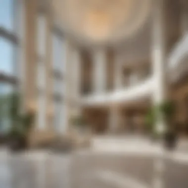 Elegant Lobby of Nuaimia One Tower Luxurious lobby area of Nuaimia One Tower highlighting elegance and comfort