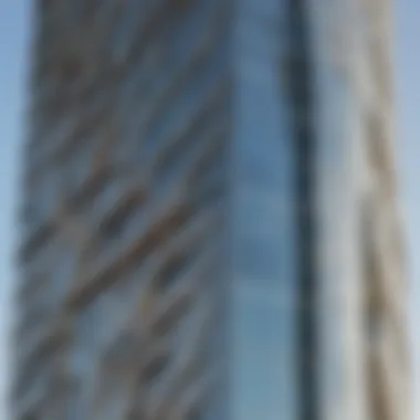 Innovative Facade of One Za'abeel Tower A close-up of the innovative facade of One Za'abeel Tower reflecting sustainability.
