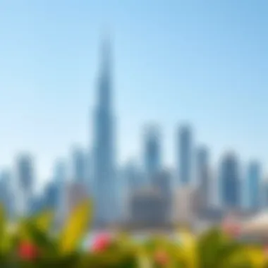 Dubai Skyline: A Blend of Modern Architecture Stunning skyline view of Dubai showcasing iconic buildings