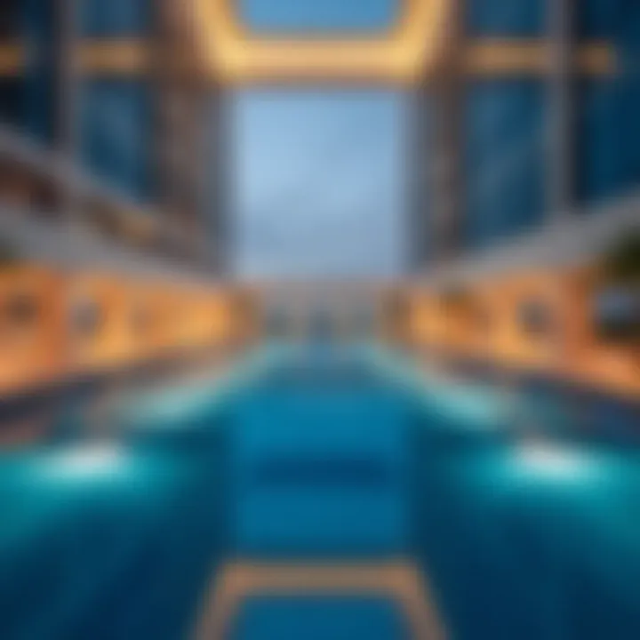 Elegant swimming pool area at Royal Regency Business Bay
