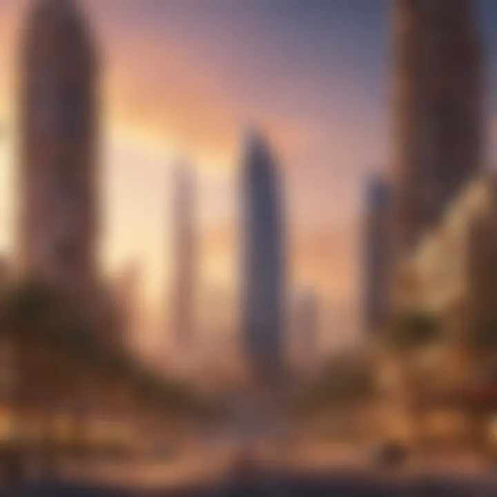 View of the vibrant neighborhood surrounding Sahara Tower
