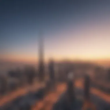 Panoramic view of Dubai skyline